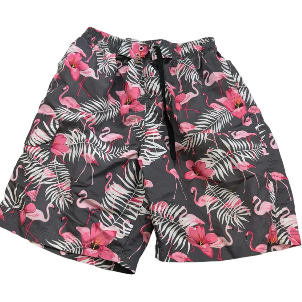 NBN Gear size small mens swim trunks flamingo